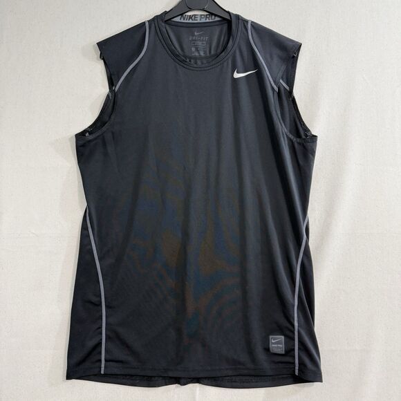 Men's Nike Dri Fit Tank Top Athletic Shirt Size Medium Black Fitted - Picture 1 of 11
